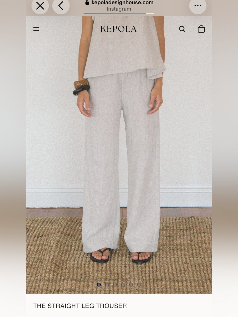 Kepola 100% linen straight Leg Trouser.